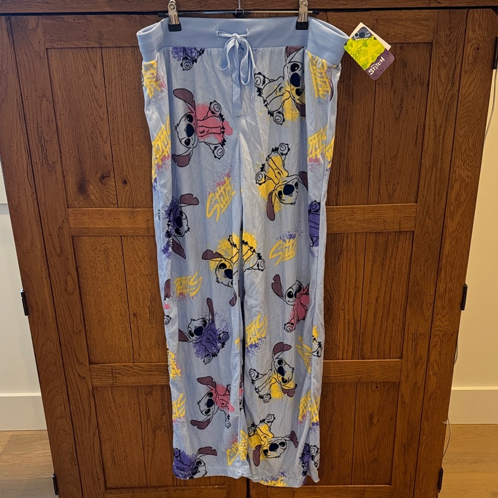 Disney Lilo and Stitch Light Blue Character Lounge Pants - Picture 1 of 5